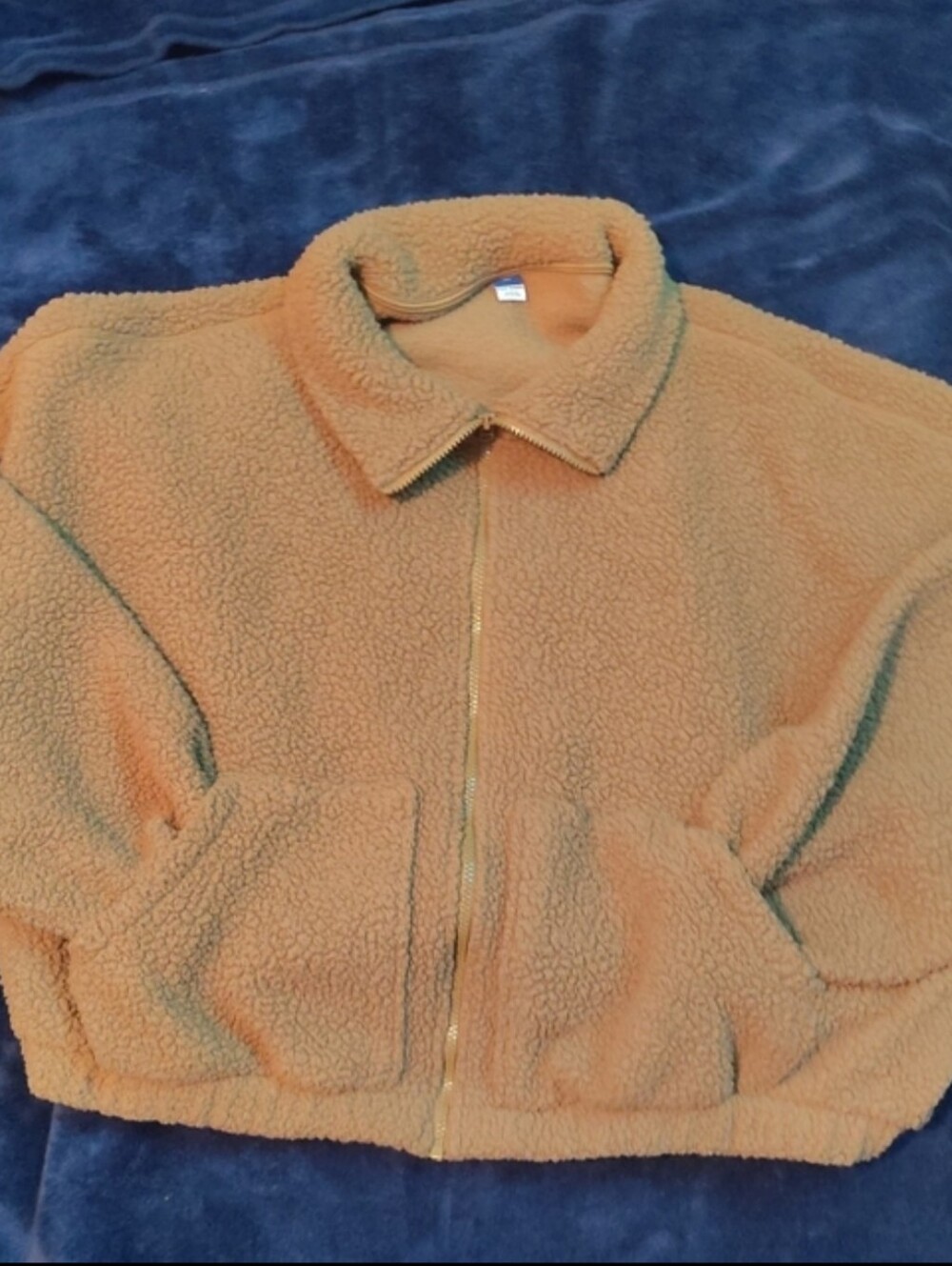 Old Navy Tan Teddy Sherpa Zip Jacket